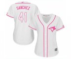 Women's Toronto Blue Jays #41 Aaron Sanchez Authentic White Fashion Cool Base Baseball Jersey