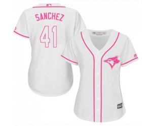 Women\'s Toronto Blue Jays #41 Aaron Sanchez Authentic White Fashion Cool Base Baseball Jersey