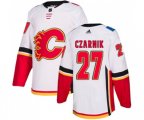 Calgary Flames #27 Austin Czarnik Authentic White Away Hockey Jersey