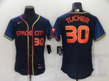 Houston Astros #30 Kyle Tucker Number 2022 Navy Blue City Connect Flex Base Stitched Baseball Jersey