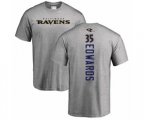 Baltimore Ravens #35 Gus Edwards Ash Backer T-Shirt