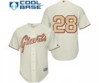San Francisco Giants #28 Buster Posey Authentic Cream Commemorative Cool Base Baseball Jersey
