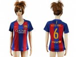 Women Barcelona #6 Aleix Vidal Home Soccer Club Jersey