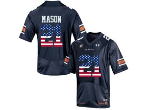 2016 US Flag Fashion Men\'s Under Armour Tre Mason #21 Auburn Tigers College Football Jersey - Navy Blue