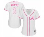 Women's Atlanta Braves #3 Dale Murphy Replica White Fashion Cool Base Baseball Jersey