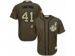 Cleveland Indians #41 Carlos Santana Replica Green Salute to Service MLB Jersey