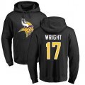 Minnesota Vikings #17 Jarius Wright Black Name & Number Logo Pullover Hoodie
