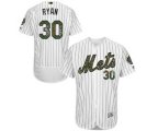 New York Mets #30 Nolan Ryan Authentic White 2016 Memorial Day Fashion Flex Base MLB Jersey