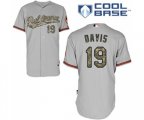 Baltimore Orioles #19 Chris Davis Authentic Grey USMC Cool Base Baseball Jersey