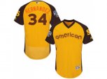Seattle Mariners #34 Felix Hernandez Yellow 2016 All-Star American League BP Authentic Collection Flex Base MLB Jersey