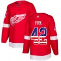 Detroit Red Wings #42 Martin Frk Authentic Red USA Flag Fashion NHL Jersey