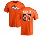 Denver Broncos #57 Demarcus Walker Orange Name & Number Logo T-Shirt