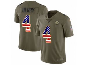 Pittsburgh Steelers #4 Jordan Berry Limited Olive USA Flag 2017 Salute to Service NFL Jersey