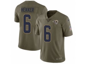 Los Angeles Rams #6 Johnny Hekker Limited Olive 2017 Salute to Service NFL Jersey