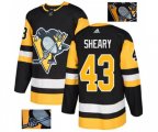 Adidas Pittsburgh Penguins #43 Conor Sheary Authentic Black Fashion Gold NHL Jersey
