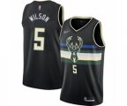 Milwaukee Bucks #5 D. J. Wilson Authentic Black Finished Basketball Jersey - Statement Edition