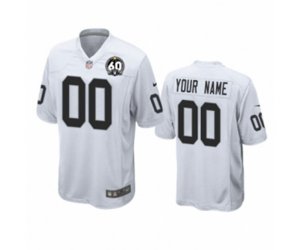 Oakland Raiders Customized White 60th Anniversary Game Jersey