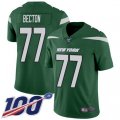New York Jets #77 Mekhi Becton Green Team Color Stitched 100th Season Vapor Untouchable Limited Jersey