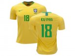 Brazil #18 Rafinha Home Soccer Country Jersey