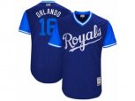 Kansas City Royals #16 Paulo Orlando Orlando Authentic Navy Blue 2017 Players Weekend MLB Jersey
