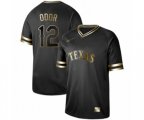Texas Rangers #12 Rougned Odor Authentic Black Gold Fashion Baseball Jersey