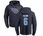 Tennessee Titans #6 Brett Kern Navy Blue Name & Number Logo Pullover Hoodie
