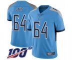 Tennessee Titans #64 Nate Davis Light Blue Alternate Vapor Untouchable Limited Player 100th Season Football Jersey