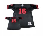 San Francisco 49ers #16 Joe Montana Authentic Black Throwback Football Jersey