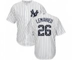 New York Yankees #26 DJ LeMahieu Authentic White Team Logo Fashion Baseball Jersey