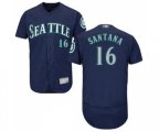 Seattle Mariners #16 Domingo Santana Navy Blue Alternate Flex Base Authentic Collection Baseball Jersey