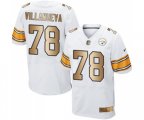 Pittsburgh Steelers #78 Alejandro Villanueva Elite White Gold Football Jersey
