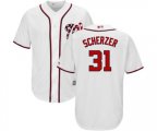 Washington Nationals #31 Max Scherzer Replica White Home Cool Base Baseball Jersey