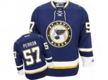 Reebok St. Louis Blues #57 David Perron Authentic Navy Blue Third NHL Jersey