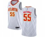 Atlanta Hawks #55 Dikembe Mutombo Authentic White Basketball Jersey - Association Edition
