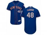 New York Mets #48 Jacob deGrom Royal Gray Flexbase Authentic Collection MLB Jersey