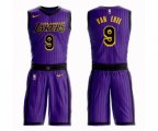 Los Angeles Lakers #9 Nick Van Exel Authentic Purple Basketball Suit Jersey - City Edition