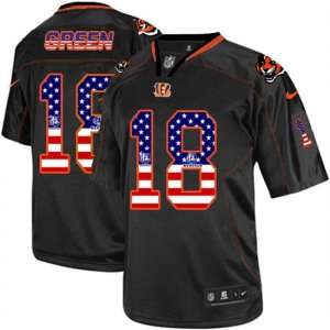 Cincinnati Bengals #18 A.J. Green Limited Black USA Flag Fashion NFL Jersey