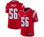 New England Patriots #56 Andre Tippett Limited Red Inverted Legend Football Jersey