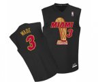 Miami Heat #3 Dwyane Wade Authentic Black Finals Champions Basketball Jersey