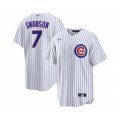Chicago Cubs #7 Dansby Swanson White Cool Base Stitched Baseball Nike Jersey