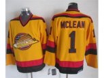 Vancouver Canucks #1 Kirk Mclean Gold CCM Throwback Stitched NHL jerseys