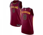 Cleveland Cavaliers #8 Jordan Clarkson Authentic Maroon NBA Jersey - Icon Edition