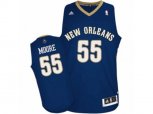 New Orleans Pelicans #55 E'Twaun Moore Swingman Navy Blue Road NBA Jersey