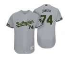 Los Angeles Dodgers #74 Kenley Jansen Gray 2017 Memorial Day Collection Flex Base Jersey