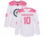 Women Winnipeg Jets #10 Dale Hawerchuk Authentic White Pink Fashion NHL Jersey