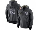 Detroit Lions #81 Calvin Johnson Stitched Black Anthracite Salute to Service Player Performance Hoodie