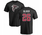 Atlanta Falcons #26 Isaiah Oliver Black Name & Number Logo T-Shirt