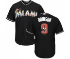 Miami Marlins #9 Lewis Brinson Authentic Black Team Logo Fashion Cool Base Baseball Jersey