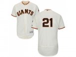 San Francisco Giants #21 Deion Sanders Cream Flexbase Authentic Collection Stitched MLB Jersey