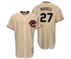 Chicago Cubs #27 Addison Russell Replica Cream Cooperstown Throwback Baseball Jersey